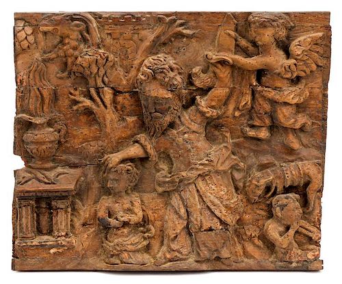 17th C. Flemish Oak Relief Panel, Abraham Tested