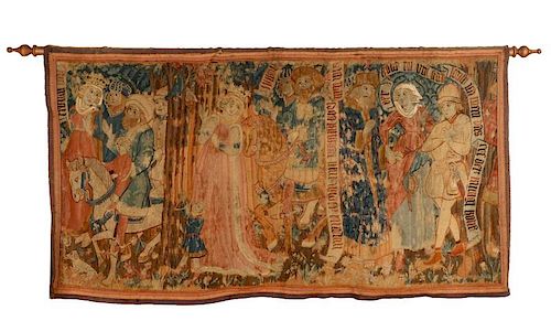 Scarce German Gothic Tapestry Panel, 16th Century