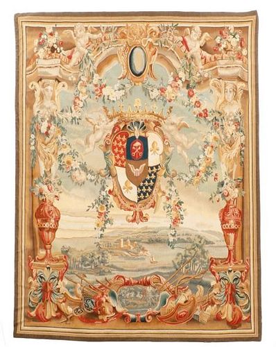 French Aubusson Style Tapestry Panel. 20th C.