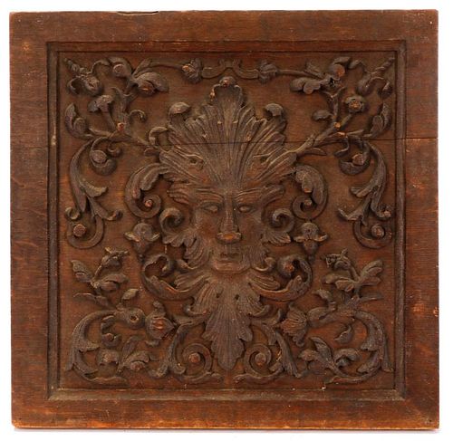 French 17th C. Architectural Carved Panel, Esus