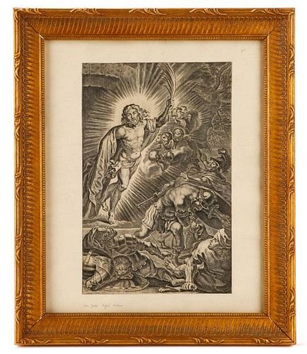 17th C. Galle Engraving for Breviary, Resurrection