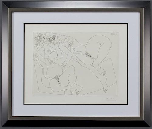 Pablo Picasso, "Eau-Forte" etching, 1971.