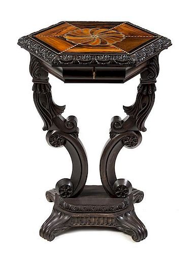 * An Anglo-Indian Hardwood Side Table Height 30 1/2 inches.