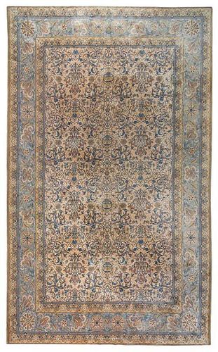 * A Kashan Wool Carpet 14 feet 9 inches x 9 feet 11 inches.
