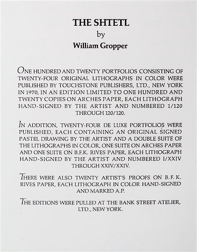 * GROPPER, WILLIAM. The Shtetl. NY, 1960. Limited, signed.
