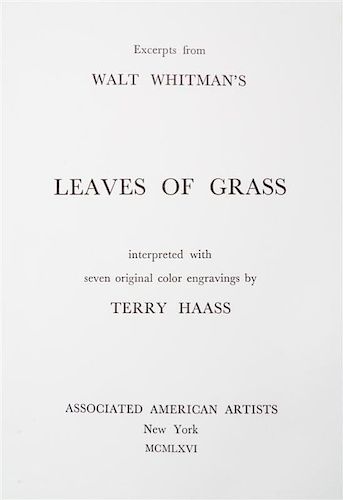 * (HAASS, TERRY) WHITMAN, WALT. Leaves of Grass. New York, 1966. Limited, signed.