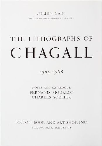 * CHAGALL, MARC. The Lithographs of Chagall Volumes III and IV. Cover and frontispiece of both volumes are original lithographs.