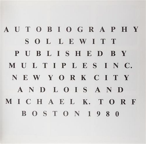 * LEWITT, SOL. Autobiography. New York, 1980.