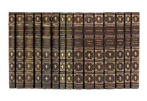 TENNYSON, ALFRED LORD. A collection of 15 uniformly bound vols., largely first editions. London, 1855-1893. Bound by Mansell.