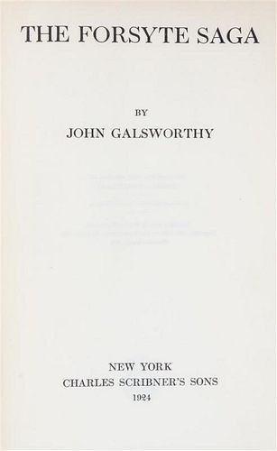 GALSWORTHY, JOHN. The Forsyte Saga. New York, 1924. Signed.