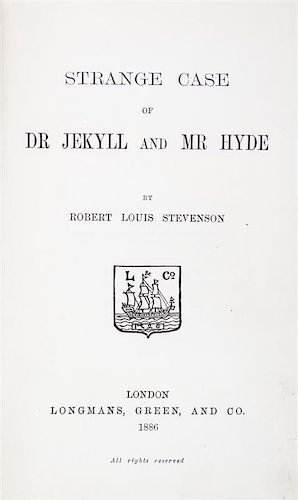 STEVENSON, ROBERT LOUIS. The Strange Case of Dr. Jekyll and Mr. Hyde. London, 1886. First English edition.