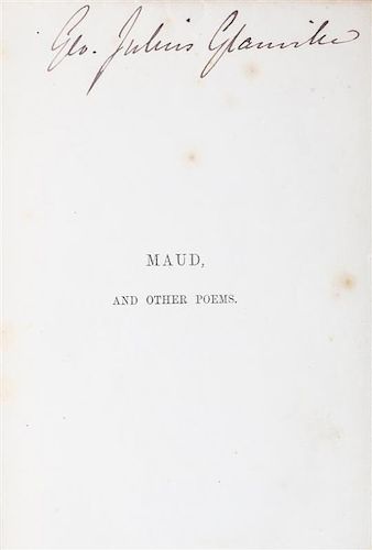 TENNYSON, ALFRED LORD. Maud, and Other Poems. London, 1855. First edition.