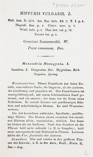 (SWISS FLORA) HEGETSCHWEILER, JOHANN. Sammlung von Schweizer-pflanzen. Basel, 1824-1846. 4 portfolios.