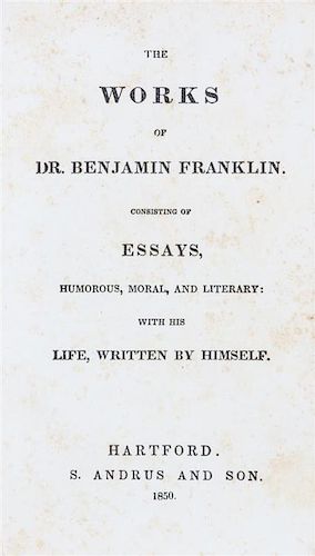 FRANKLIN, BENJAMIN. The Works. Hartford, 1850.