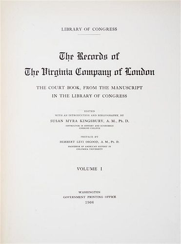 Kingsbury, Susan Myra. The Records of the Virginia Company of London. Washington, 1906.