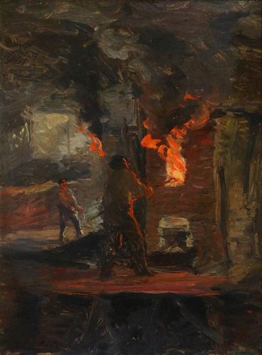LOUIS CHARLES VOGT (1864-1939) OIL ON BOARD