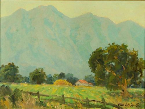 OLIVER GLEN BARRETT (1903-1970) CALIFORNIA OIL ON