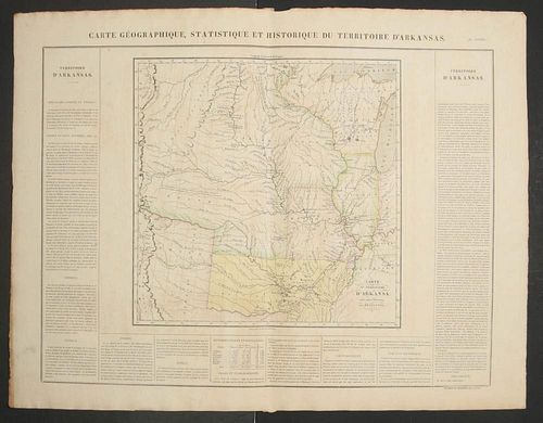 MAP OF ARKANSAS FROM BUCHON'S ATLAS OF AMERIQUE 1825