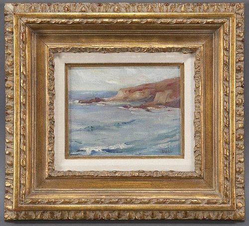 J.H. Sharp, "Waves" oil on canvas laid on board.