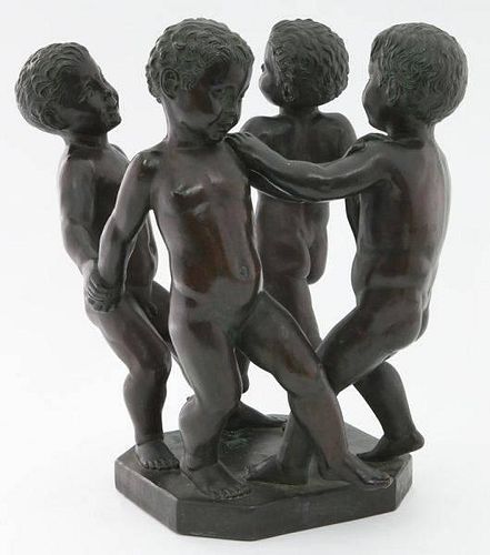 Wheeler Williams, "Les Enfants" bronze sculpture