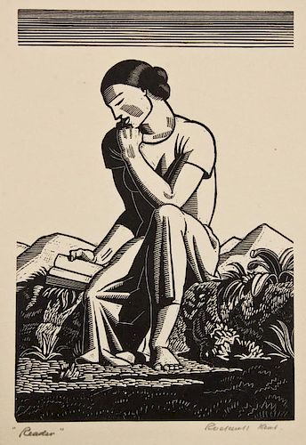 Rockwell Kent (American, 1882-1971) "Reader", 1933