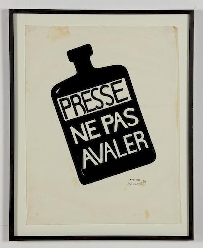 Atelier Populaire "Presse Ne Pas Avaler" Poster