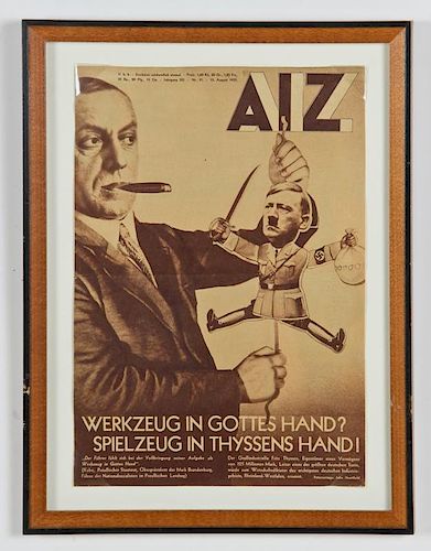 John Heartfield (German, 1891-1968) "Werkzeug in Gottes Hand? Spielzug in Thyssens Hand!"