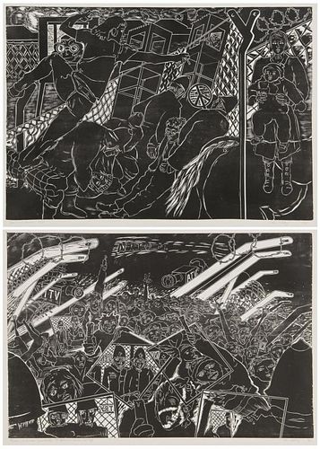 Ann Westley (British, b. 1948) Two Framed Works