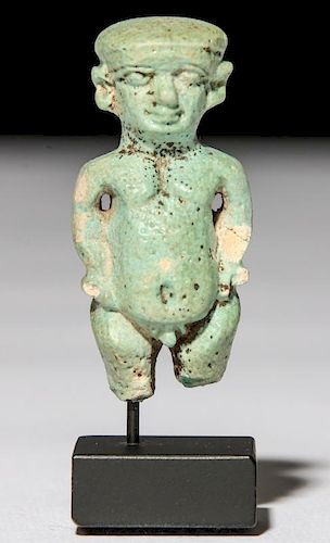 Ancient Egyptian Faience Bes Amulet