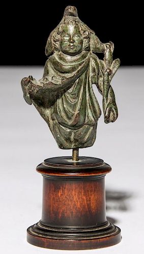 Ancient Roman Bronze Figure of Vertumnus, God of Fruits