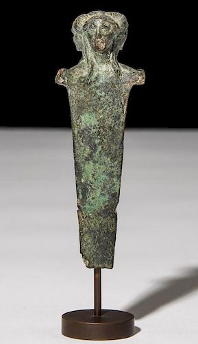 Ancient Bronze Herm or Term Figure