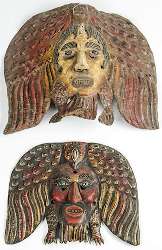 2 Vintage Guerrero Copper Masks