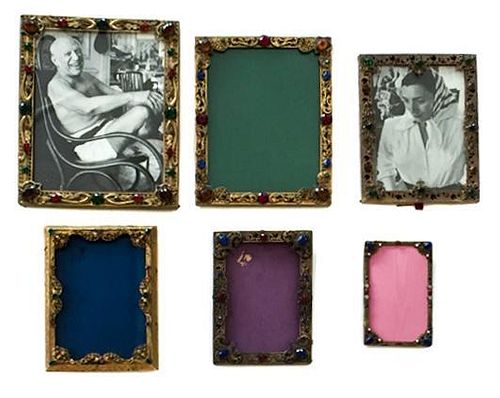 A Collection of Six Metal Frames Largest: