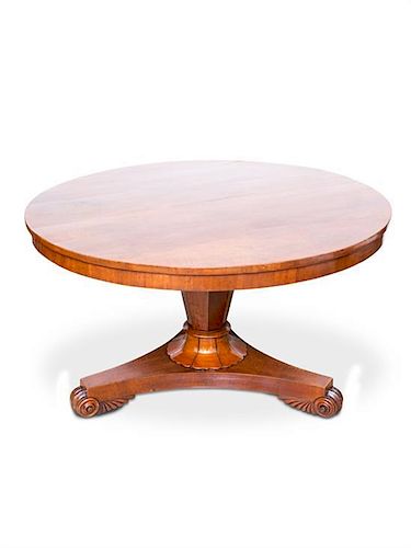 A Regency Mahogany Tilt-Top Breakfast Table Height 30 x diameter of top 48 inches.