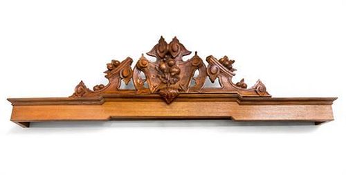 A Carved Mahogany Door Cornice Length 57 inches.