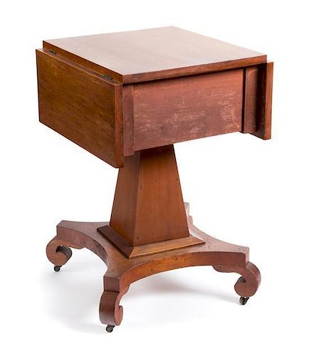 An American Empire Style Walnut Work Table. Height 27 inches.