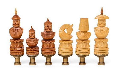 A Collection of Six Lamp Finials