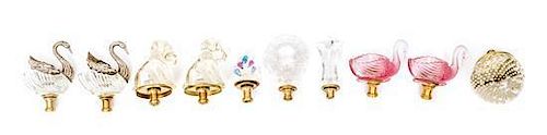 A Collection of Ten Glass Lamp Finials