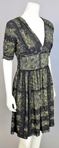 Burberry London silk knit camo dress (size 8, lg. 36 in.).