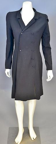 Chanel black silk knit dress, blazer style.