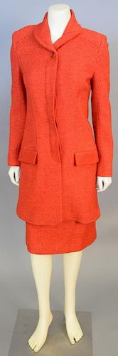 Sonia Rykiel womens red wool jacket with matching skirt.