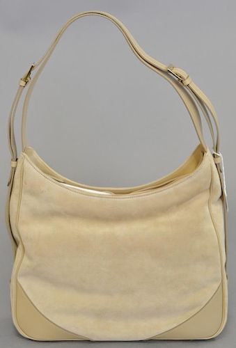 Rene Mancini leather and suede tan handbag / purse with original dust bag, never used excellent condition.