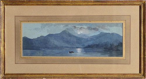 PAUL JACOB NAFTEL (1817-1891): MOON OVER LAKE