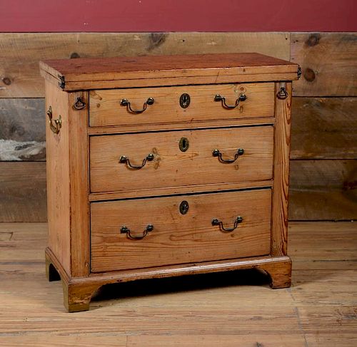 GEORGE III STYLE PINE BACHELOR'S CHEST, 19TH CENTURY