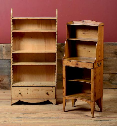 TWO ENGLISH PINE STANDING BOOKCASES
