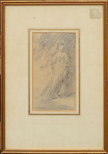 ATTRIBUTED TO GEORGE ROMNEY (1734-1802): STUDY OF A YOUNG LADY
