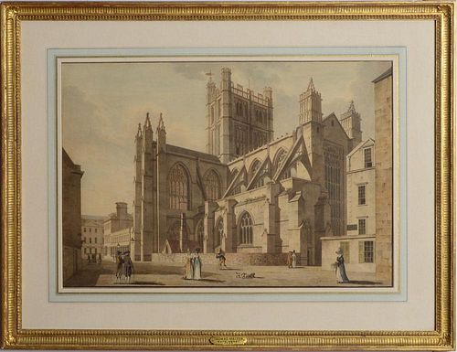 THOMAS MALTON (1748-1804): VIEW OF BATH ABBEY, SOMERSET, FROM THE SOUTH EAST