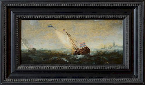 ATTRIBUTED TO HANS GODERIS (act. 1625-1643): SHIPPING IN CHOPPY WATERS