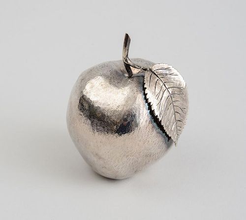 ENGLISH, SILVER APPLE-FORM PAPER WEIGHT