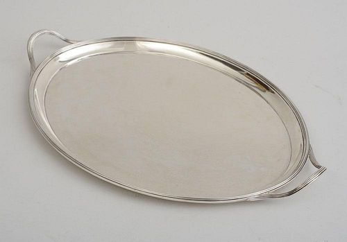 BULGARI 925 STERLING SILVER TWO-HANDLED TRAY, IN THE GEORGE III STYLE